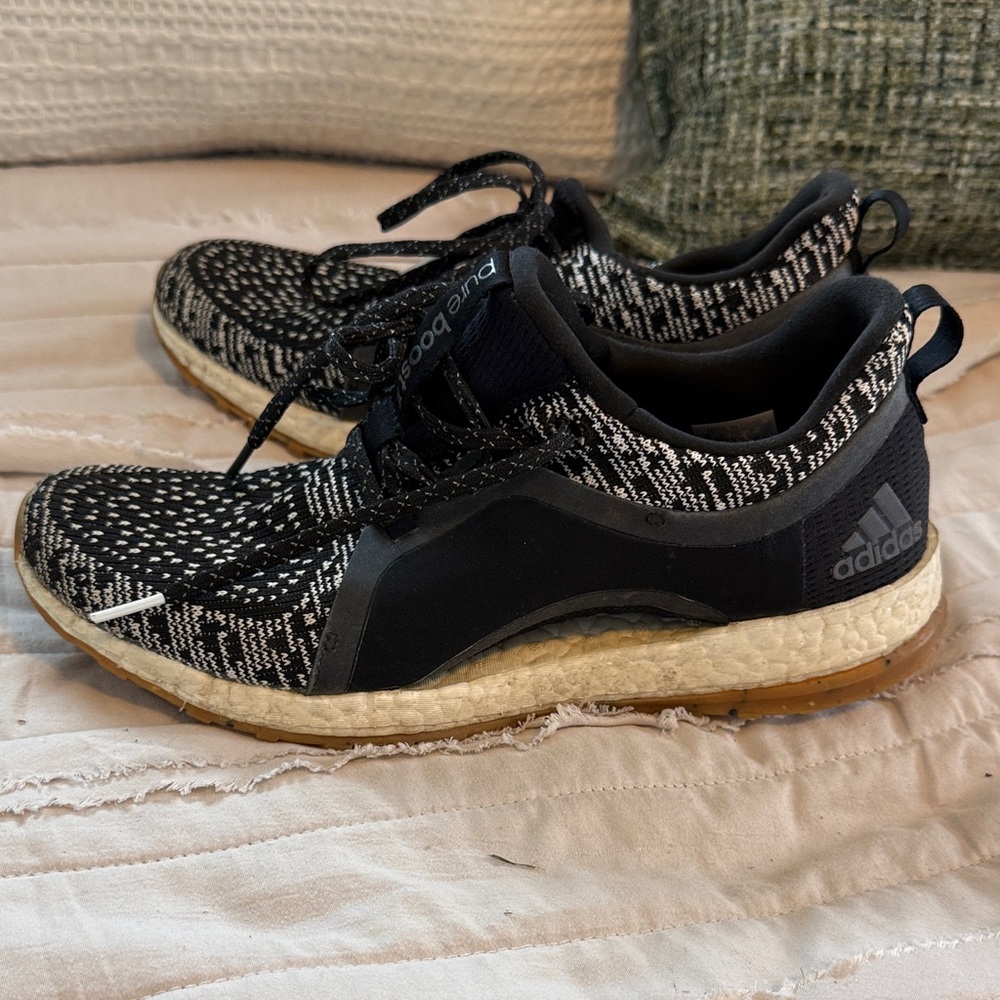 Adidas Black and White Pure Boost Sneakers